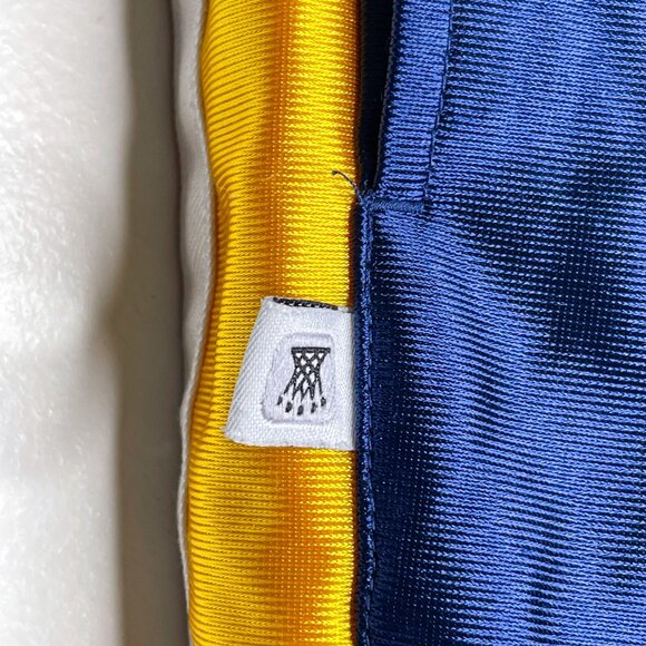 Vintage Adidas Snap Tear Away Pants Blue Yellow Athletic Track Basketball 2001 - Picture 6 of 11